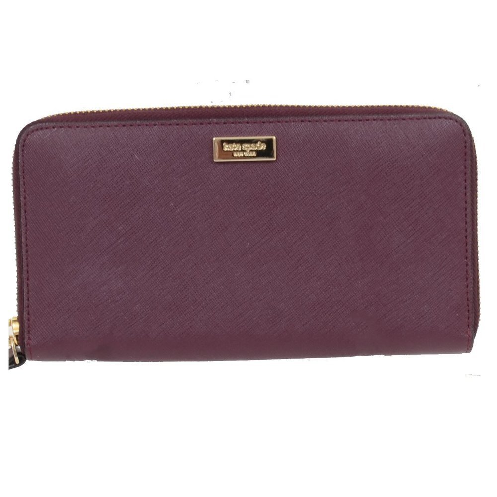 Kate Spade Laurel Way Neda Large Wallet Saffiano Leather Deep Berry Clutch